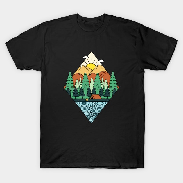 Mountains Diamond T-Shirt by coffeeman